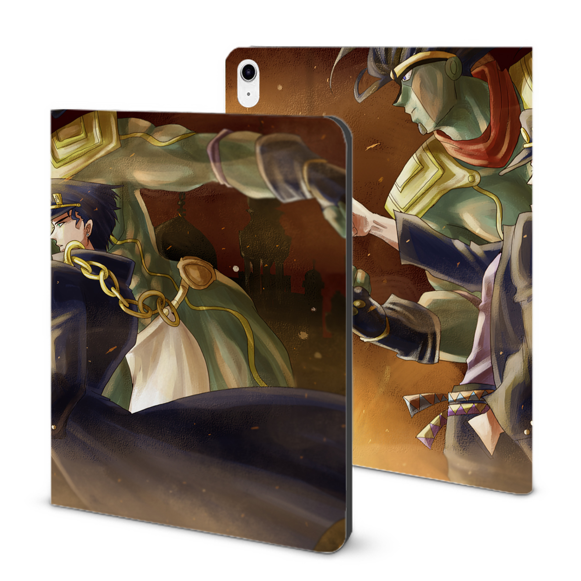 （画像用） ジョジョの奇妙な冒険 JoJo's Bizarre Adventure IPad ケース ブック型 PUレザー TPU 耐衝撃 軽量 薄型 ペン収納なし 全面保護 IPad 各モデル対応